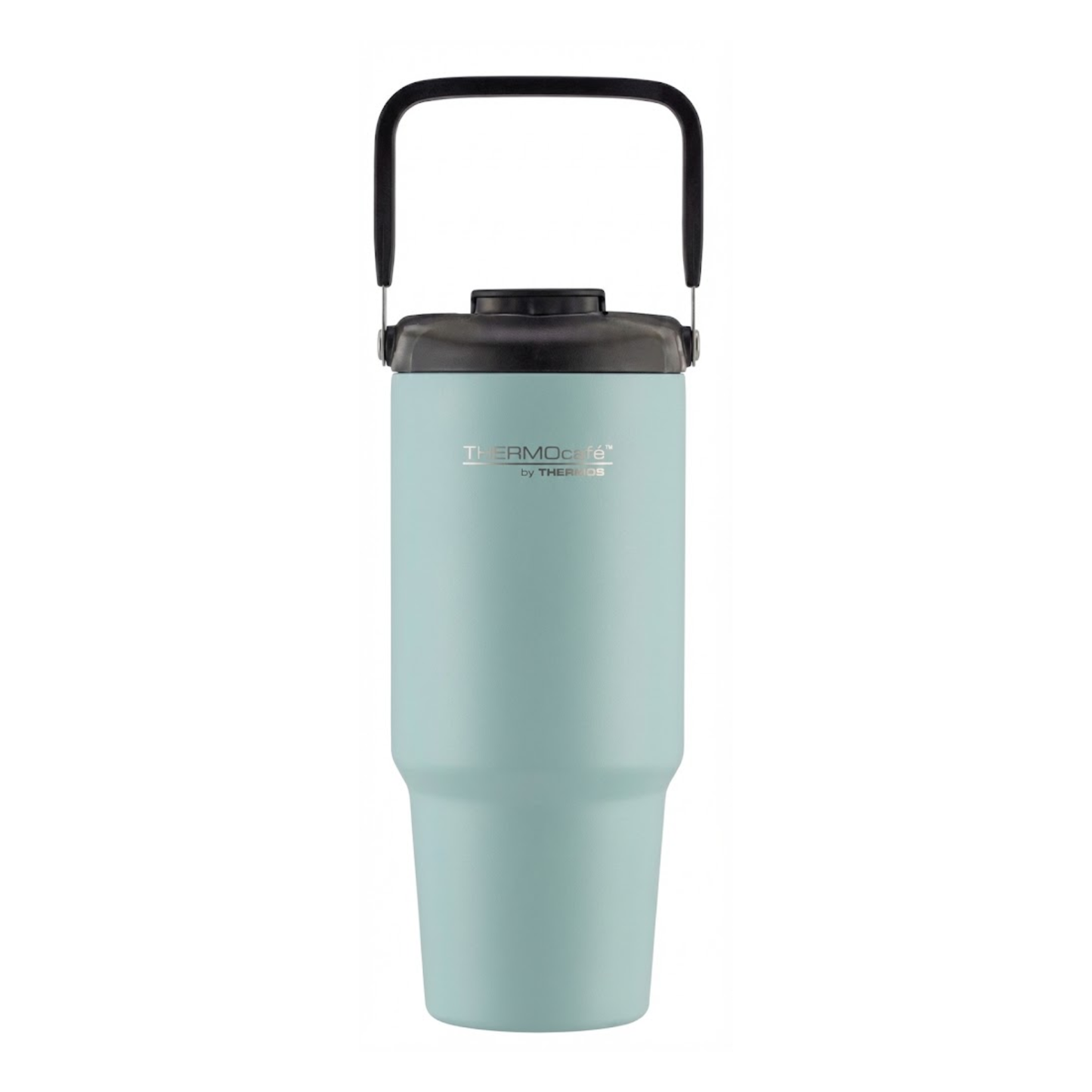 Mug Térmico Acero Inoxidable 1.2 litros con Tapa doble función + Mango Plástico Azul cielo