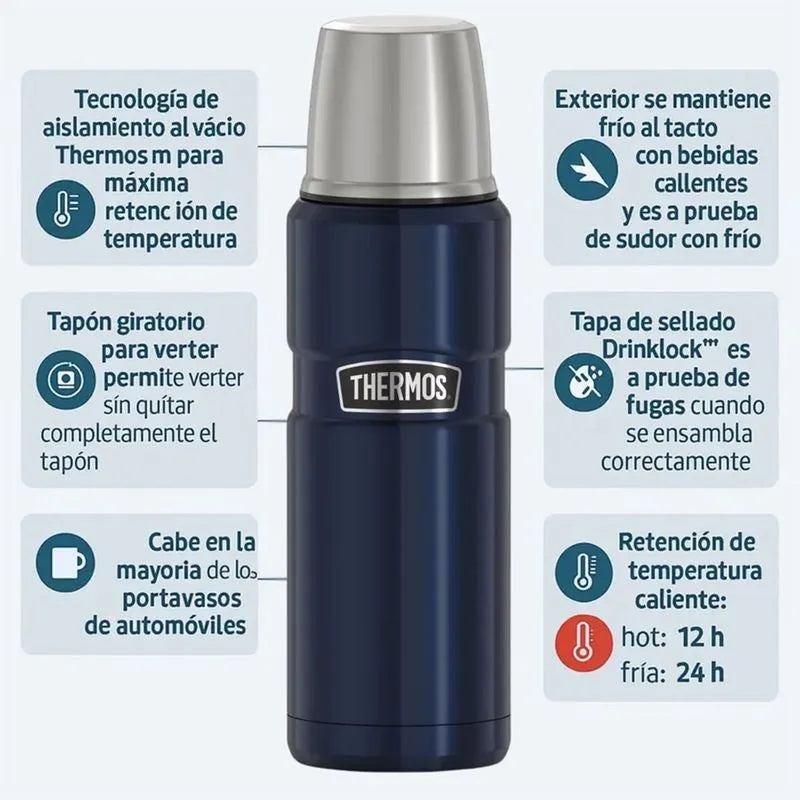 TERMO LIQUIDO KING 470ML ACERO INOXIDABLE SLATE