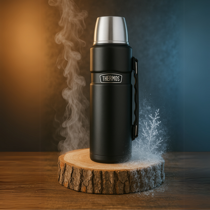 Termo Liquido 1.2 LT En Acero Inoxidable King Negro