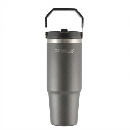 Mug Térmico Acero Inoxidable 900ml (30oz) con Tapa doble función + Mango Plástico Gris
