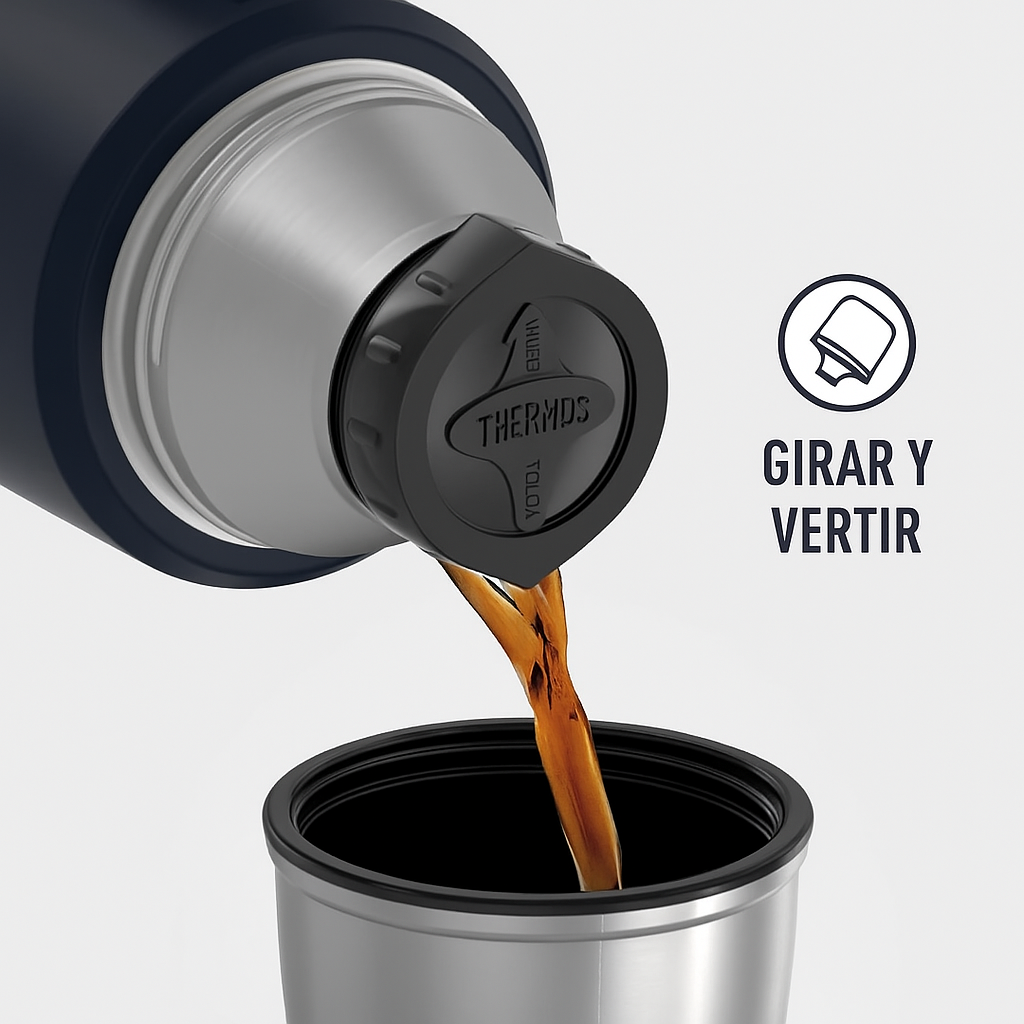 Termo Liquido 1.2 LT En Acero Inoxidable King Negro