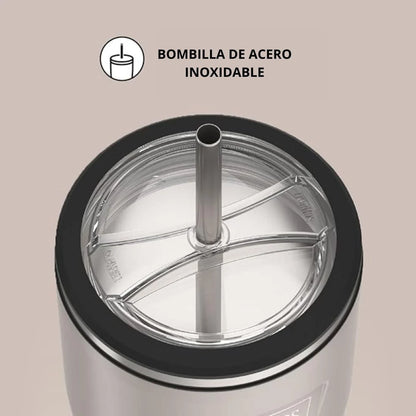 MUG ACERO INOXIDABLE DOBLE PARED CON PITILLO 710ML 24oz ARENA