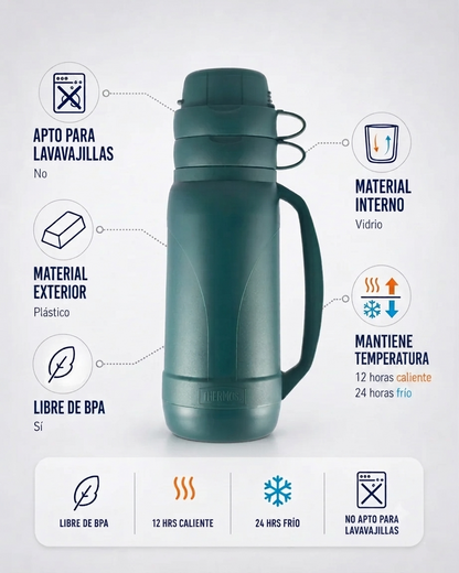 TERMO LIQUIDO NEW MATERO 1,8L VERDE OSCURO