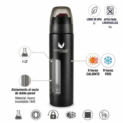 TERMO LIQUIDO MATERO ACERO INOX 1LT GRANITE