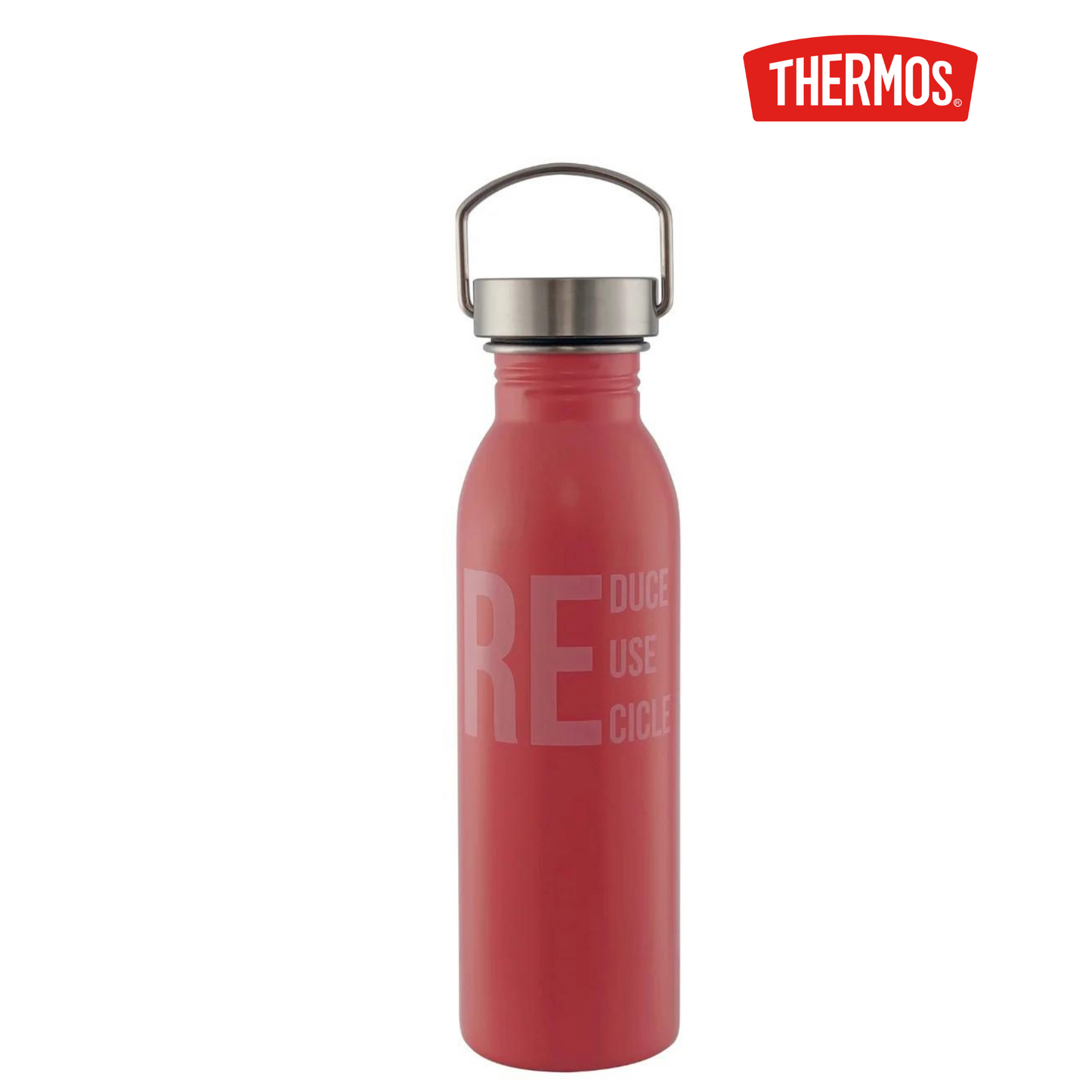 BOTELLA DE HIDRATACION EN ACERO INOXIDABLE CON MANIJA 700ML ROSADA