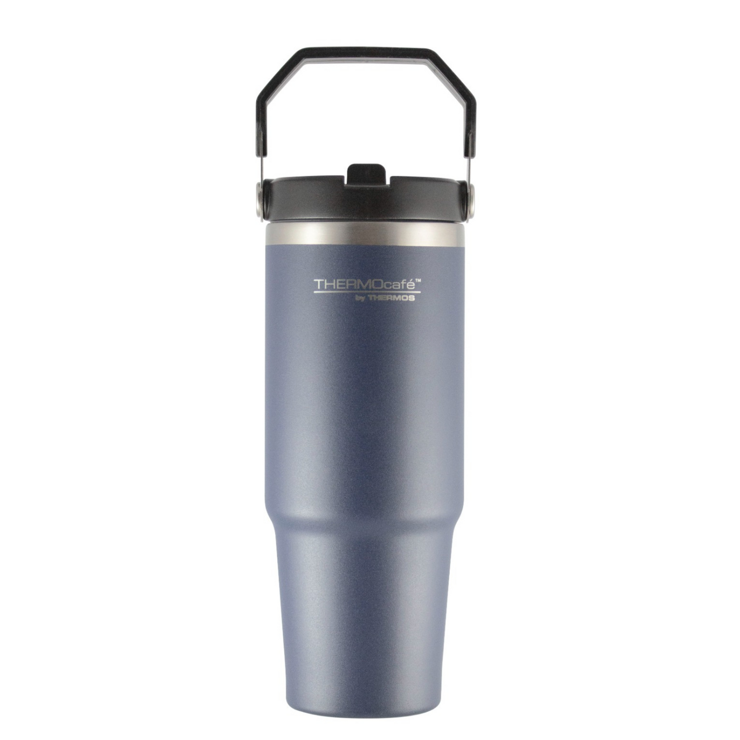 MUG ACERO INOXIDABLE CON AGARRADOR, MANGO PLASTICO Y TAPA Y PITILLO DE 880ML, 30oz AZUL