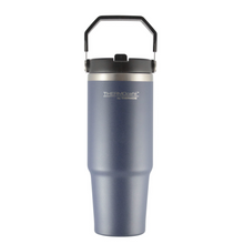 MUG ACERO INOXIDABLE CON AGARRADOR, MANGO PLASTICO Y TAPA Y PITILLO DE 880ML, 30oz AZUL