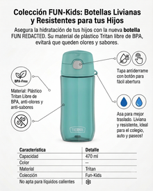 BOTELLA DE HIDRATACION TRITAN 470ML PUSH BOTTON AGUA MARINA