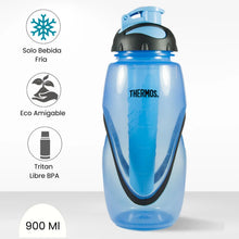 BOTELLA HIDRATACION PLASTICA HYDROACTIVE 900ML AZUL CON TUBO PARA ENFRIAR HIELO