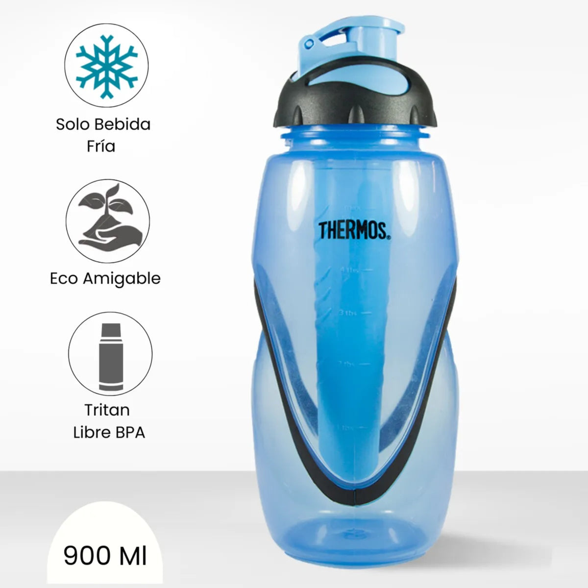 SETX2 BOTELLAS DE HIDRATACION THERMOS CON TUBO PARA ENFRIAR HIELO (450 Y 900 ML)