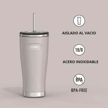 MUG ACERO INOXIDABLE DOBLE PARED CON PITILLO 710ML 24oz ARENA