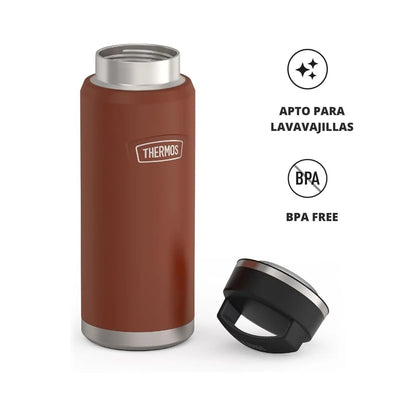 BOTELLA HIDRATACION ACERO INOXIDABLE DOBLE PARED TAPA ROSCA 40oz / 1200ml CAFÉ