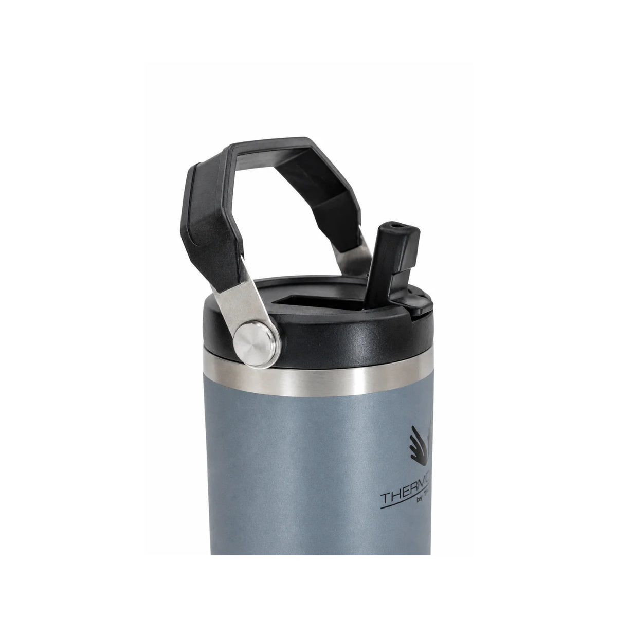 Mug Térmico Acero Inoxidable 900ml (30oz) con Tapa doble función+ Mango Plástico Azul