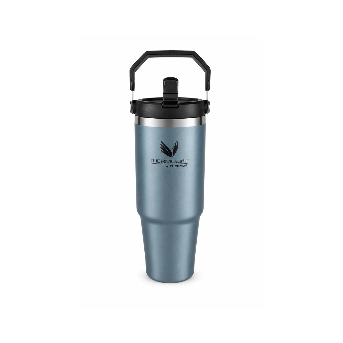 Mug Térmico Acero Inoxidable 900ml (30oz) con Tapa doble función+ Mango Plástico Azul